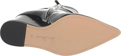 Sam Edelman Weslie Black Patent Wedge Heeled Almond Toe Buckle Detailed Booties