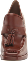 Sam Edelman Jed Dark Mocha Slip On Square Toe Block Heel Platform Dress Loafers