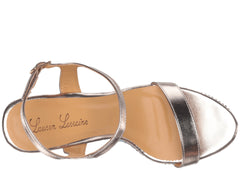 Lauren Lorraine Pari Gold Multi Pu Platform Wedge Ankle Strap Rhinestone Sandals