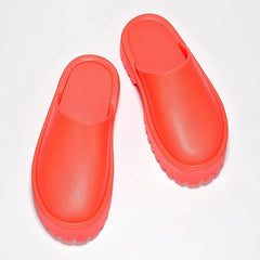KK PAIR OF KINGS Heights Red Fashion Slip On Non-Slip Mule Clog Platform Sandals
