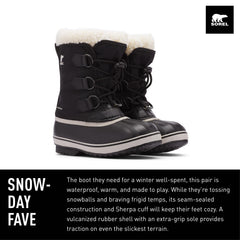 Sorel Children's Yoot Pac Nylon Waterproof Boot Comfortable Lace Up Booties 1