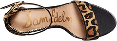 Sam Edelman Yaro New Nude Leopard Adjustable Ankle Strap Leather Heeled Sandal (5, NUDE LEOPARD)
