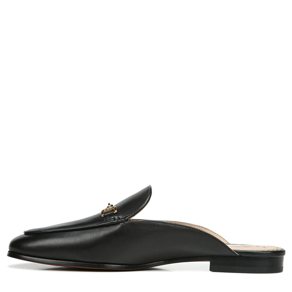 Sam Edelman Laurna Linnie Blakc Leather Elegant Slip On Pointed Toe Classic Mules