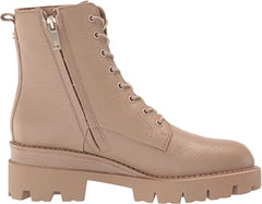 Sam Edelman Garret Sesame Leather Lace Up Moto Platform Combat Ankle Boots