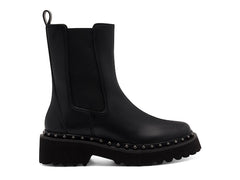 Vince Camuto Meendey Black Pull On Rounded Closed Toe Chelsea Fashion Boot