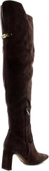 Sam Edelman Shea Cafe Noir Wide Calf Pointed Toe Over The Knee Fashion Boots