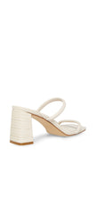 Steve Madden Lilah Square Open Toe Angled Block Heel Sandal Bone Croco