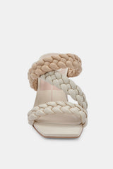 Dolce Vita Partha Ivory Multi Stella Slip On Square Open Toe Block Heeled Sandal