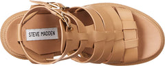 Steve Madden Cosmic Tan Block Heel Squared Toe Strappy Buckle Heeled Sandals