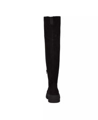 Nine West Cellie2 Black Suede Fashion Zip Closure Leather Over the Knee Boots
