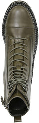 Sam Edelman Lenley Alpine Green Chunky Heel Combat Lace Up Mid-Calf Boots