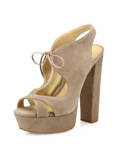 Schutz Jorie Mouse Nude Fashion Platform Chunky High Heel Dress Sandal Pumps