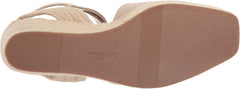 Sam Edelman Vada Natural Ankle Strap Squared Open Toe Wedge Heeled Sandals