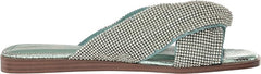 Sam Edelman Issie Sea Green Metallic Leather Flat Knotted Slip On Slides Sandals