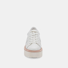 Dolce Vita Tiger White Leather Lace Up Chunky Platform Low Top Sneakers 6