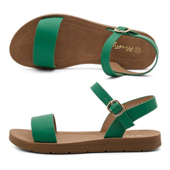 Herstyle Womens Monday Open Toes One Band Ankle Strap Flat Sandals
