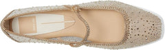 Dolce Vita Reyes Gold Mesh Mary Jane Squared Toe Slip On Fashion Ballet Flats