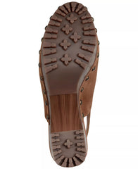 Jessica Simpson Tiarah Tobacco Suede Block Heel Ankle Strap Rounded Toe Clogs