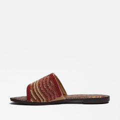 Sam Edelman Gallie Sunset Multi Slip On Rounded Open Toe Flat Slides Sandals