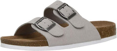 Cushionaire ladies slip on sandals adjustable buckles