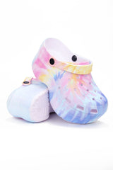 CAPE ROBBIN GARDENER CHUNKY PLATFORM ANKLE STRAP CUT OUT CLOG SANDAL-TIE DYE