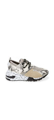 Steve Madden Cliff Chunky Sole Lace Up Platform Fashion Sneakers Natural Snake