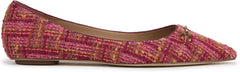 Sam Edelman Nori Magenta Multi Pointed Toe Chain Detailed Slip On Ballet Flats