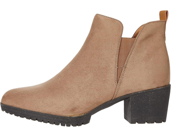 Dr Scholl's London Woodsmoke Microfiber Pull On Lugged Block Heel Fashion Boots