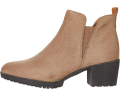 Dr Scholl's London Woodsmoke Microfiber Pull On Lugged Block Heel Fashion Boots