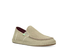 Sanuk Rounder Tan Heavy Canvas Slip On Rounded Closed Toe Loafer