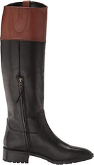 Sam Edelman Drina Black/Dark Bourbon Almond Toe Chunky Heel Knee High Boots