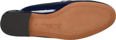 Sam Edelman Linnie Royal Navy Chain Embellished Slip On Almond Toe Flat Mules