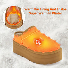 6109 Ultra Mini Brown Platform Ankle Boots Slippers Fur Interior Winter Boots 8