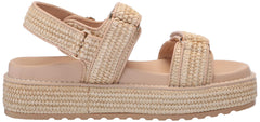 Steve Madden Bigmona Natural Raffia Fashion Buckle Open Toe Platform Sandals