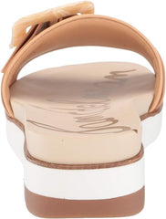 Sam Edelman Ariane Natural Sand Open Toe Wedge Platform Leather Slides Sandals