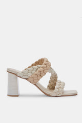 Dolce Vita Partha Ivory Multi Stella Slip On Square Open Toe Block Heeled Sandal