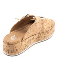 Jane and the Shoe Cork Platform Flatform Wedge Buckle Mule Sandals