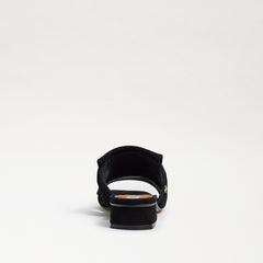 Sam Edelman Masha Black Squared Open Toe Slip On Block Heel Slides Sandals