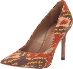 Sam Edelman Hazel Sunset Orange Multi Stiletto Heel Pointy Toe Slip On Pumps