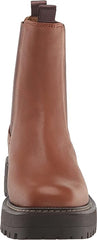 Sam Edelman Laguna Tawny Brown Rounded Toe Pull On Chelsea Ankle Combat Boots