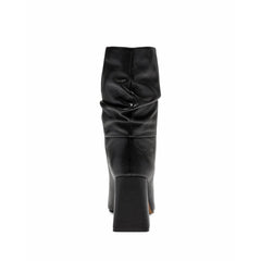 Vince Camuto Ambie Black Leather Slouch Pointed Boot Mid Calf Block Heel Booties