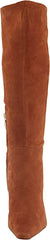 Sam Edelman Sylvia Brown Suede Pointed Toe Block Heel Knee High Leather Boots