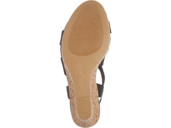 Charles David LUPITA Wedge Sandal Platform Black Elastic Cork Open Toe Sandals