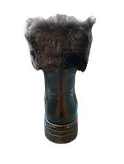 Eric Michael Gail Lace Up Boot Black Leather Fur Lined Winter Combat Boots