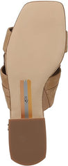 Sam Edelman Darby Camel Squared Open Toe Slip On Embellished Heeled Sandals
