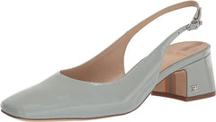 Sam Edelman Terra Seafoam Blue Slingback Strap Squared Toe Block Heeled Pumps