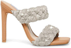 Steve Madden Kenley Rhinestone High heel Open Toe Mule Heeled Sandal Pumps