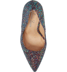 Lauren Lorraine Susan Black Multi Sparkling Glitter Pointy Toe Stiletto Pumps