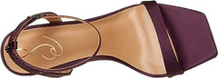 Sam Edelman Ophelia Eggplant Leather Buckle Ankle Strap Stiletto Heel Sandals