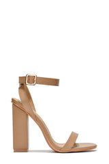 Cape Robbin Maria-2 Taupe Block High Heel Transparent Open Toe Fashion Pumps